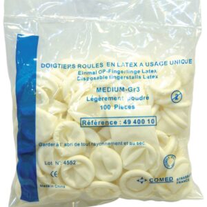 * Doigtier roulé en latex taille M